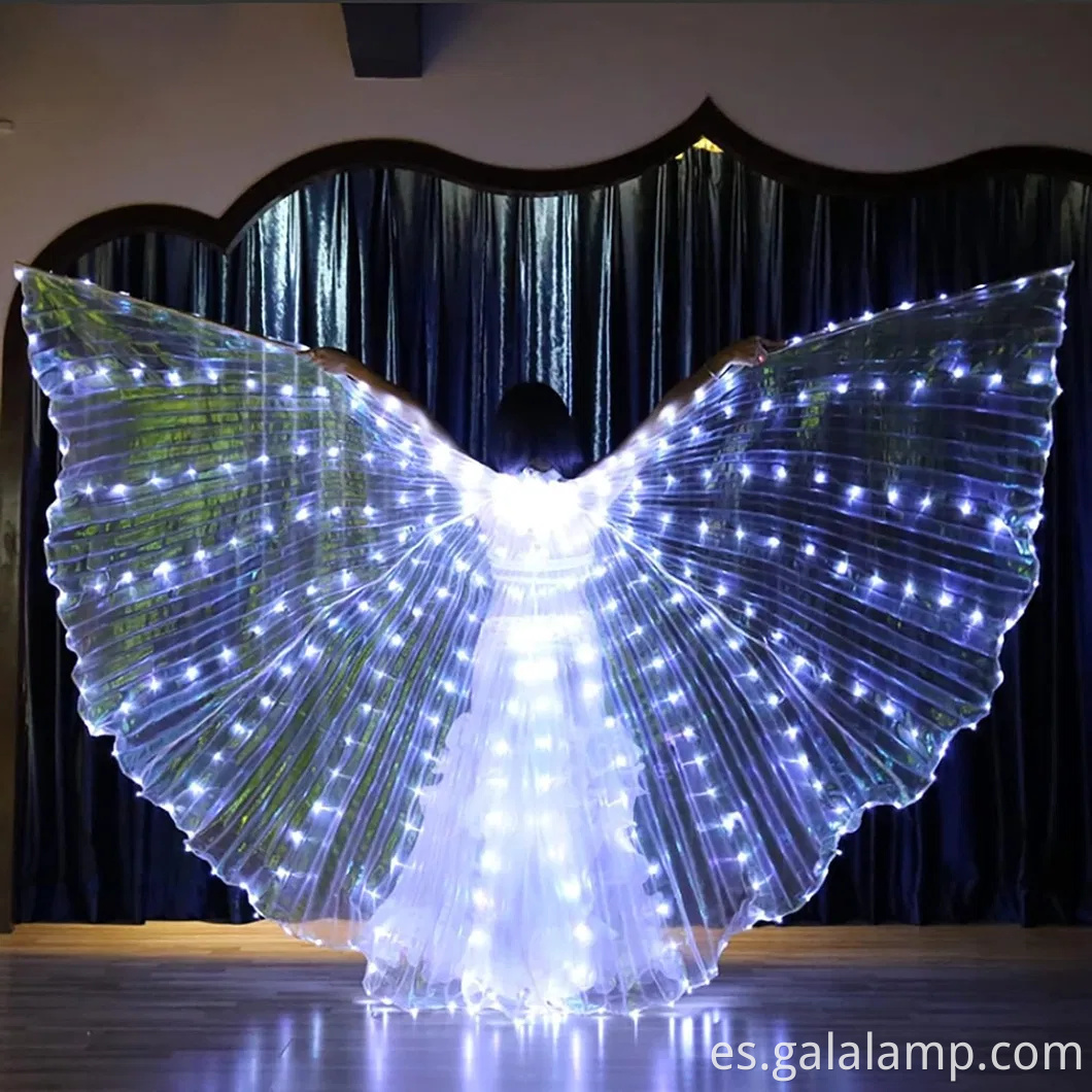 Light Up LED ISIS Wings Belly Dance Carnival Rave trajes atuendos para mujeres adultas para navidad Fiesta de Halloween